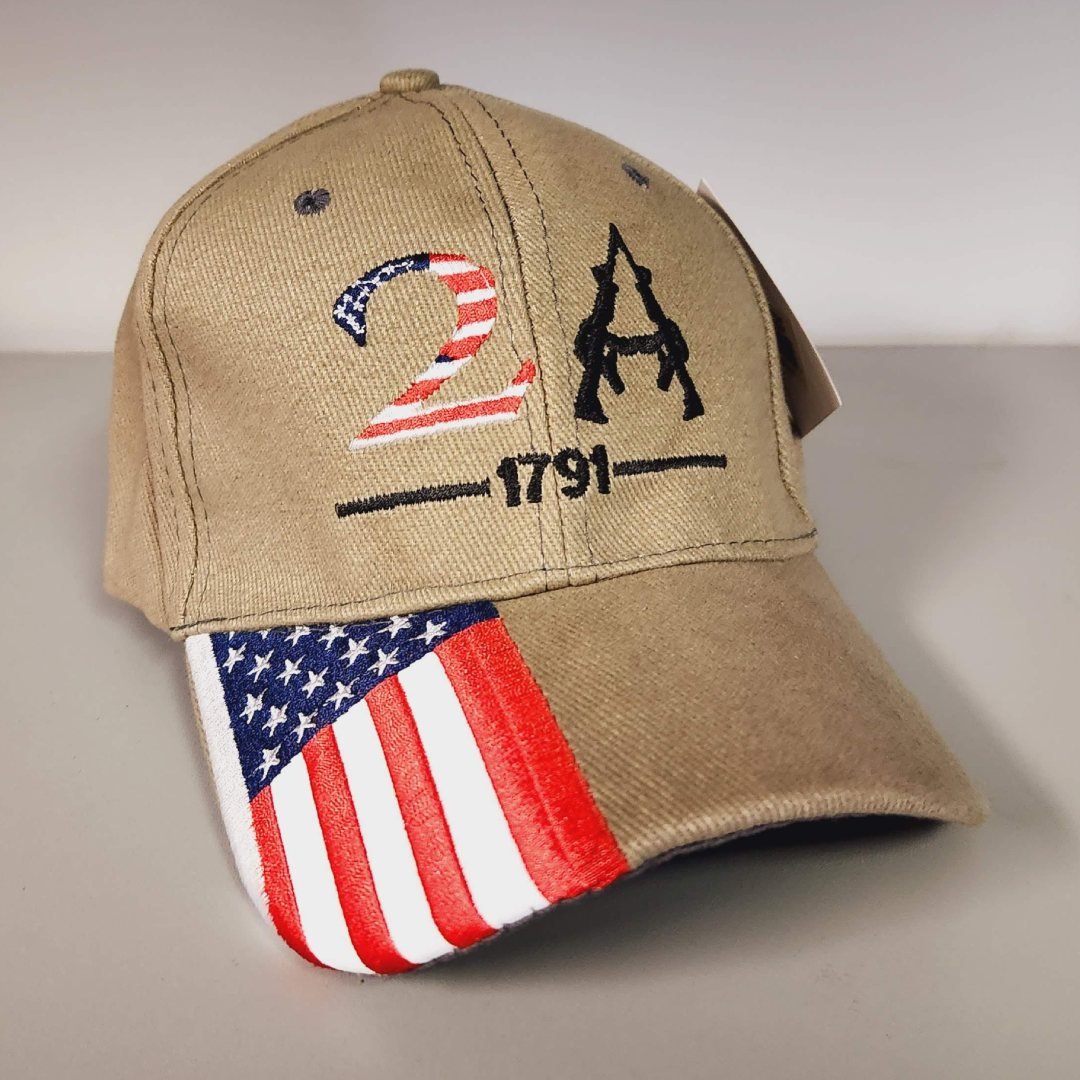 2A Embroidered Hat (Khaki) - PatriotDepot.com