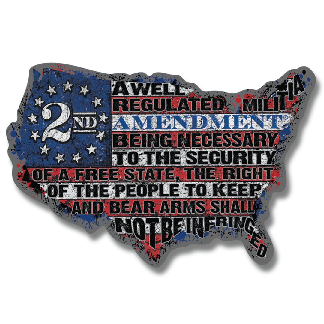 2A United States (Shaped) Bumper Sticker - PatriotDepot.com