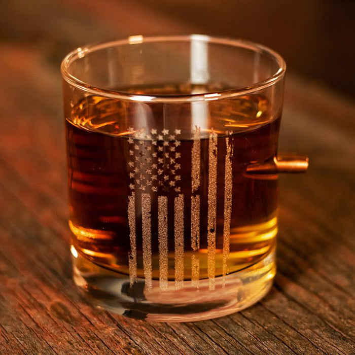 Handcrafted 2nd Amendment American Flag Glass – Rocks Edition (11oz)