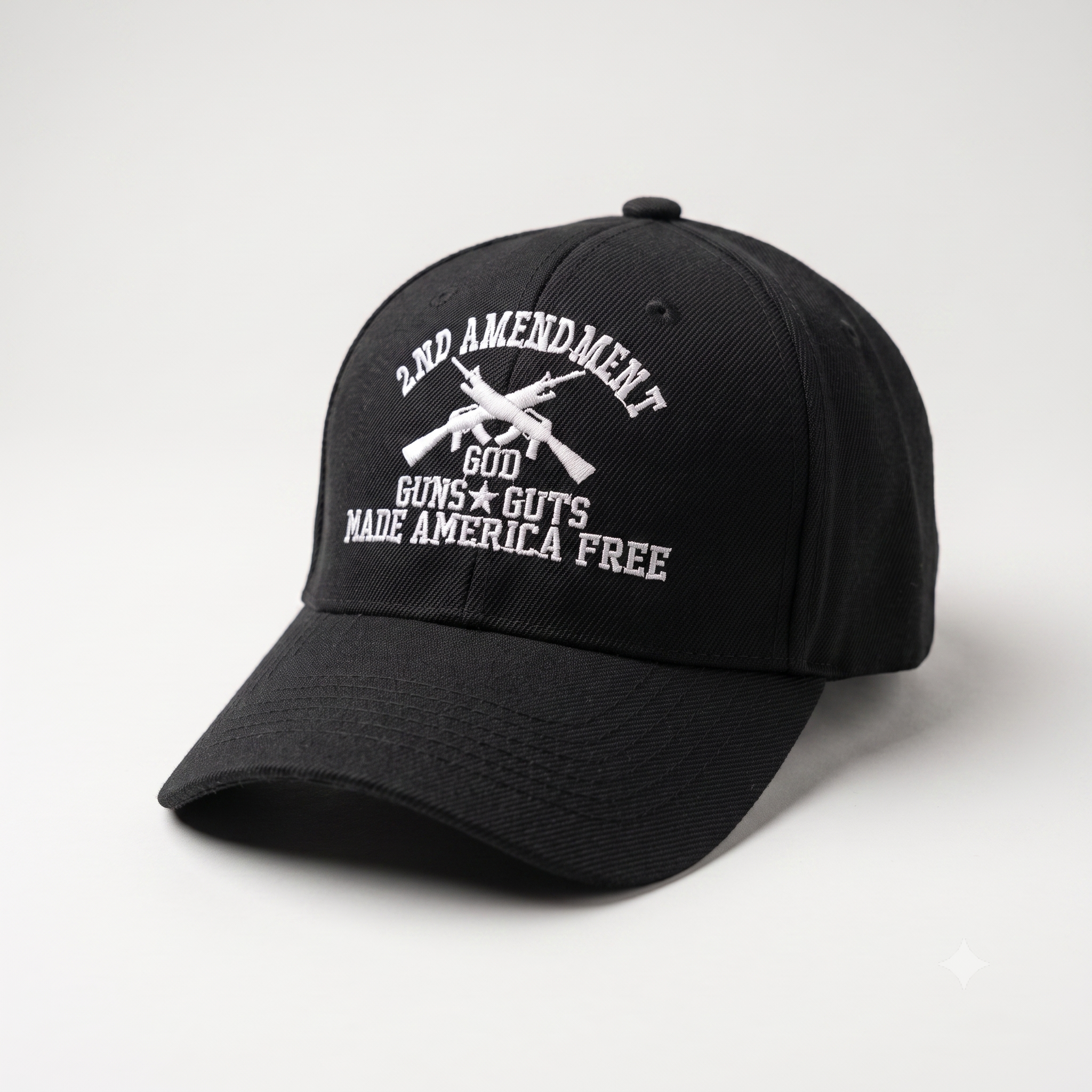 2nd Amendment – God, Guns & Guts Made America Free Hat (Black)
