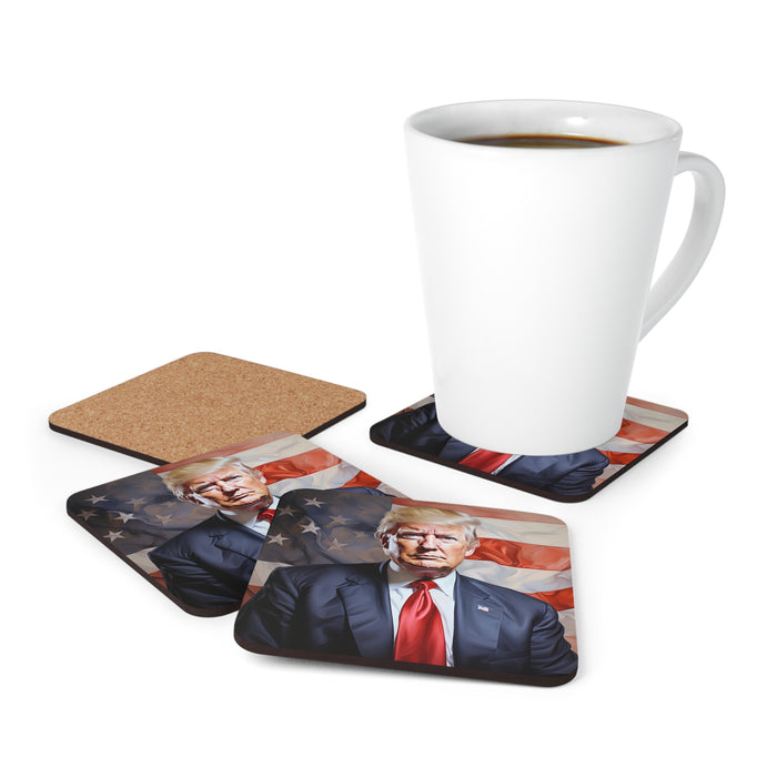 Trump Patriotic Corkwood Coaster Set (4 Pack)