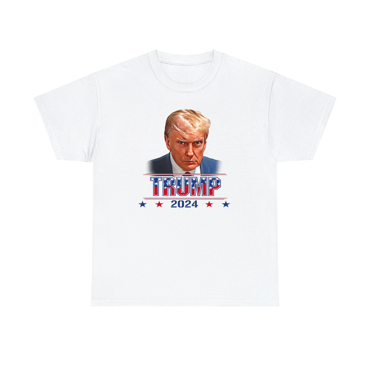 Trump 2024 Mugshot (Artist Design) T-Shirt — PatriotDepot.com