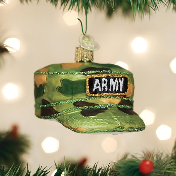 U.S. Army Cap Glass Ornament