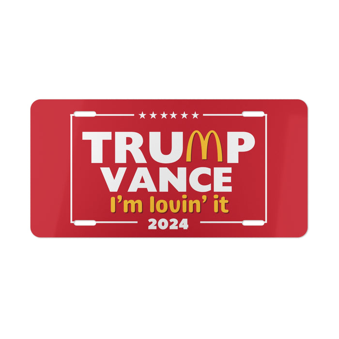 Trump Vance "I'm Lovin' It" 2024 Vanity Plate