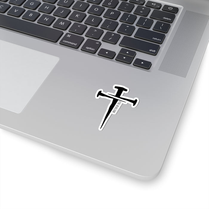 Matthew 28:6 Nail Cross Sticker (4 sizes)