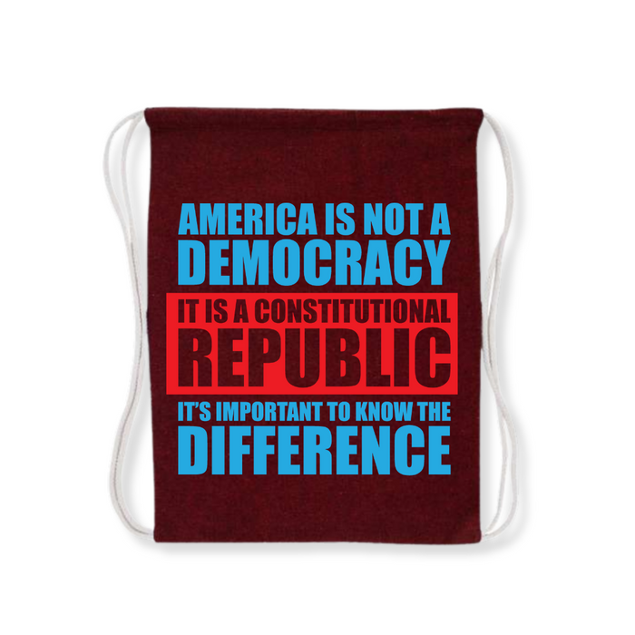 America is Not a Democracy Drawstring Bag (3 Colors)