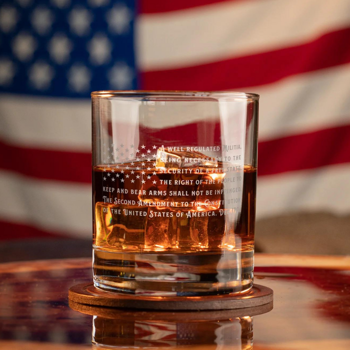 2nd Amendment American Flag Whiskey Glass