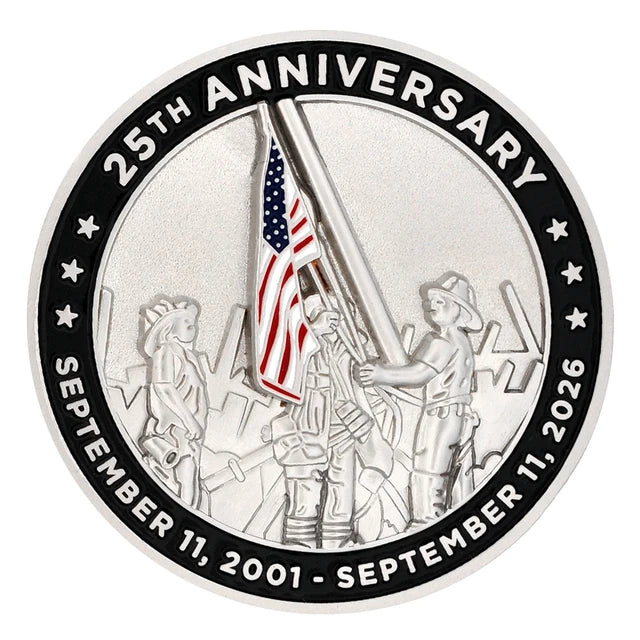 September 11 Never Forget 25th Anniversary Challenge Coin | Courage & Remembrance Edition | 2001–2026