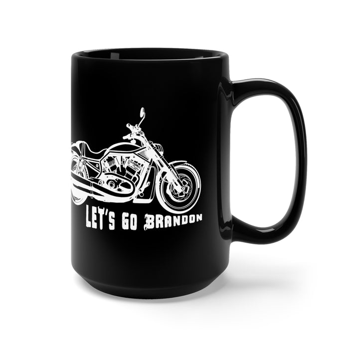 Let's Go Brandon, Motorcycle (LGB1W) Black Mug 15oz