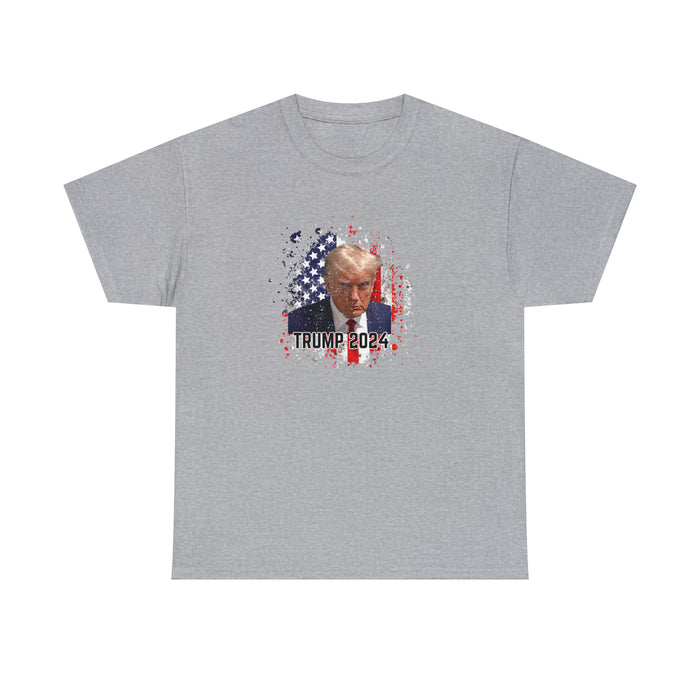 Trump 2024 Patriotic Mugshot Unisex T-Shirt (Distressed Design)
