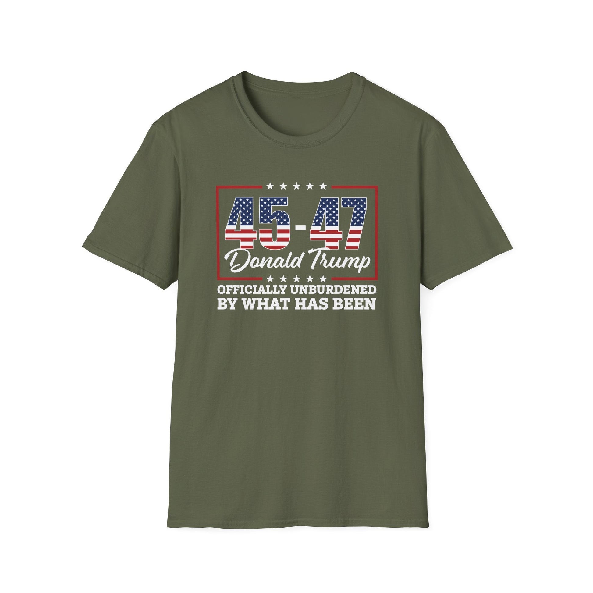 45 - 47 Donald Trump "Officially Unburdened by What Has Been" T-Shirt - PatriotDepot.com