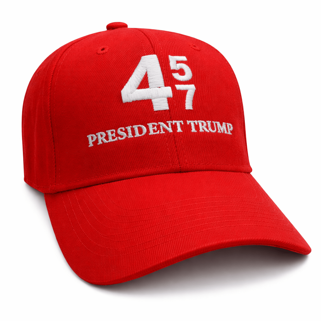 45 47 President Trump Custom Embroidered Hat (Red) - PatriotDepot.com