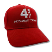 45 47 President Trump Custom Embroidered Hat (Red) - PatriotDepot.com