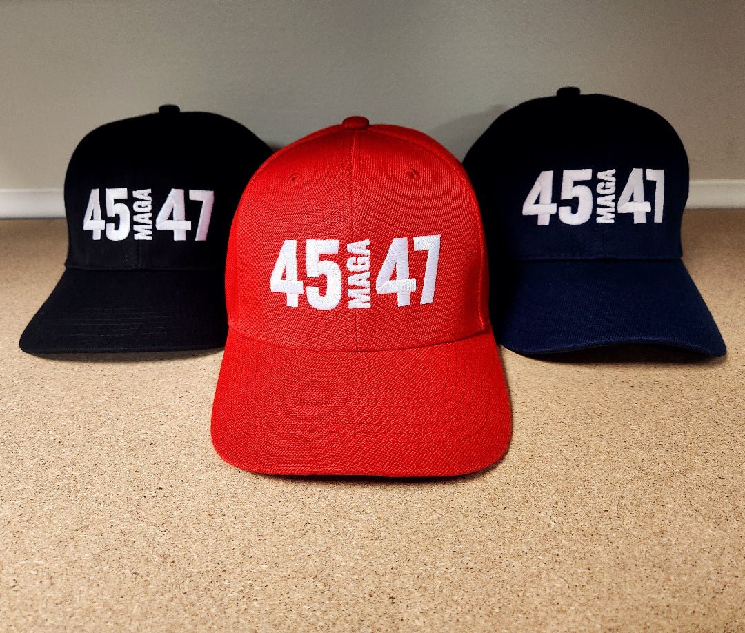 45 MAGA 47 Custom Embroidered Hat (3 Color Options) - PatriotDepot.com