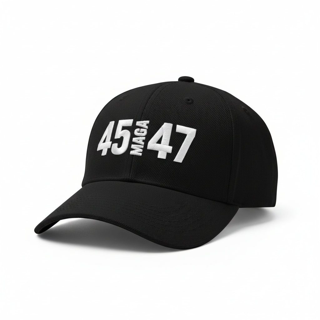 45 MAGA 47 Custom Embroidered Hat (Black) - PatriotDepot.com