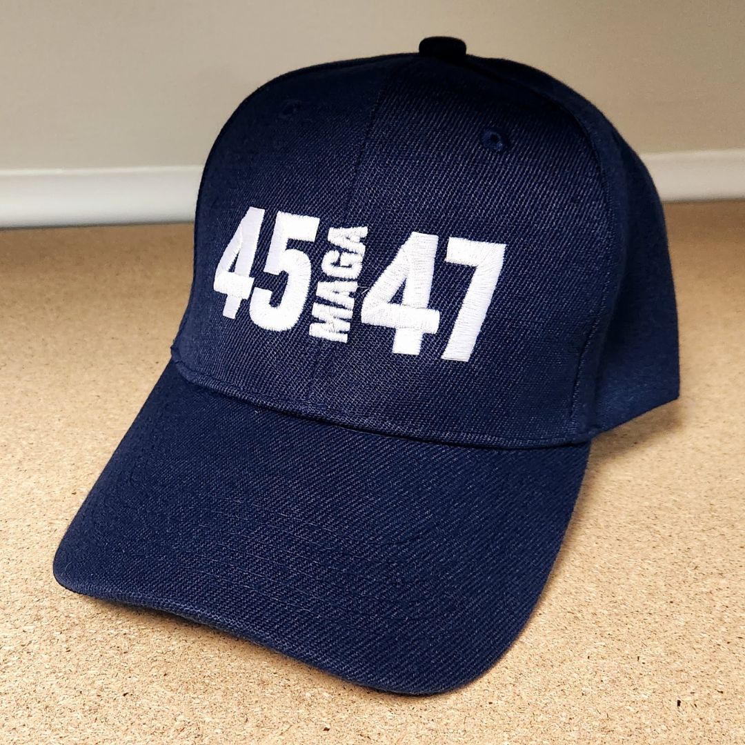 45 MAGA 47 Custom Embroidered Hat (Navy) - PatriotDepot.com