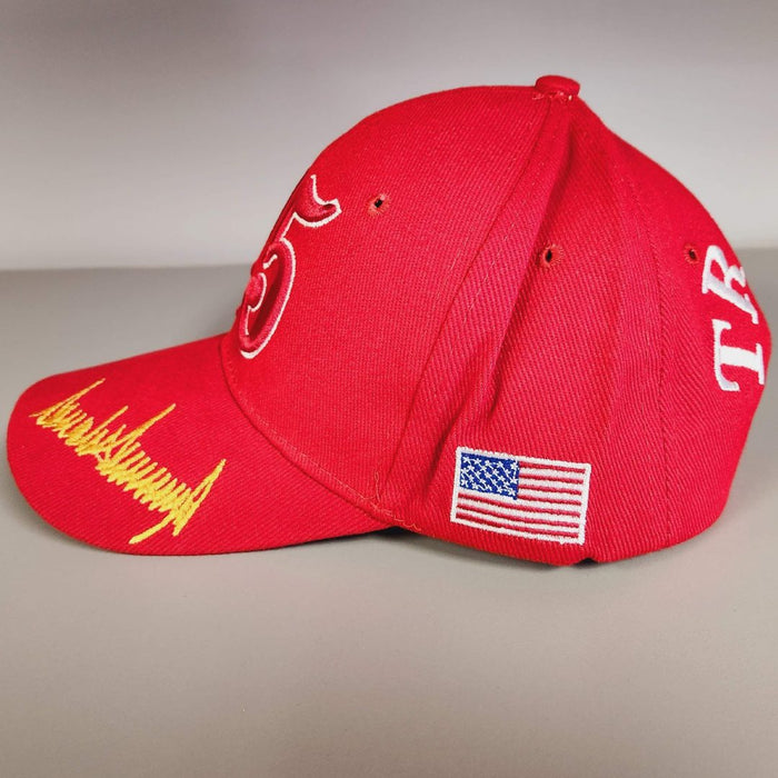 45 Trump Signature 3D Premium Embroidered Hat (Red)