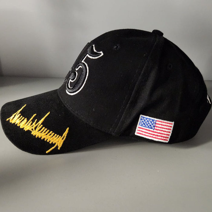 45 Trump Signature 3D Premium Embroidered Hat (Black)