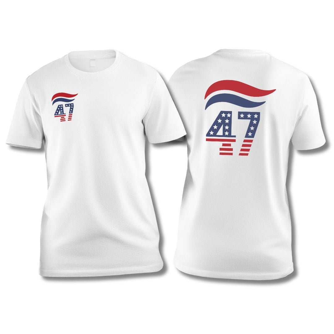 47 Stars and Stripes T-Shirt (Front/Back Design) Red, White & Blue - PatriotDepot.com