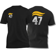 47 Stars and Stripes T-Shirt (Front/Back Design) Yellow and Black - PatriotDepot.com