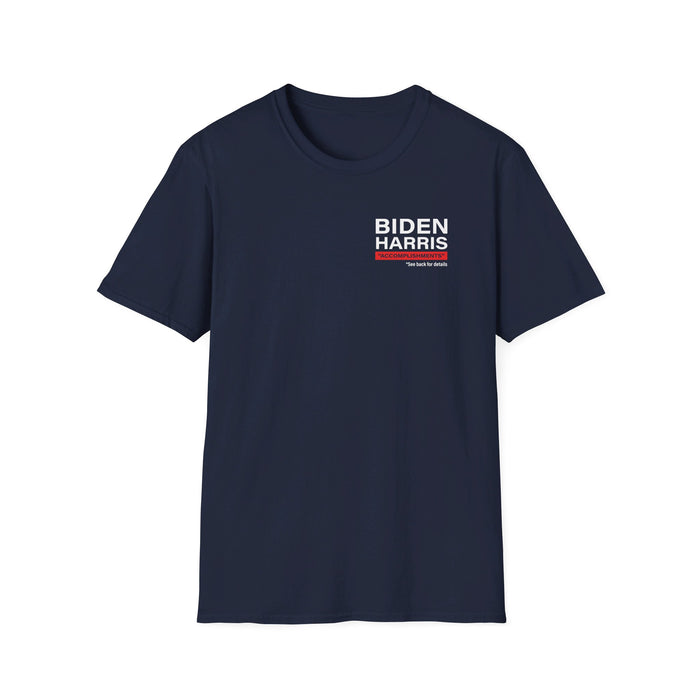 Biden Harris "Accomplishments" T-Shirt (Front & Back Design)