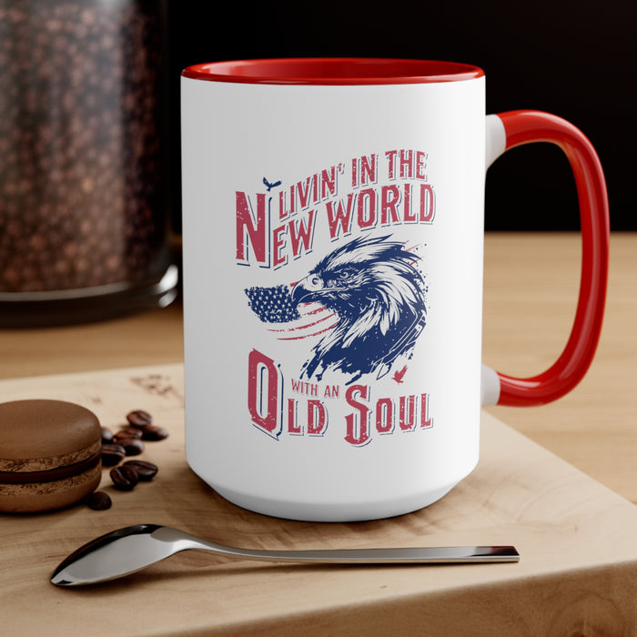 Livin' in the New World with an Old Soul Mug (2 Colors, 2 Sizes)