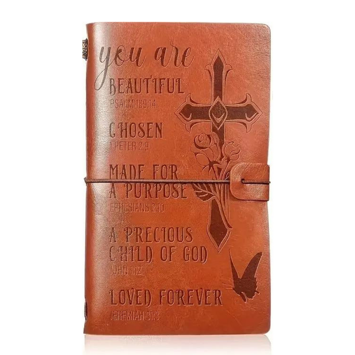 "You Are..." Cross Handmade Faux Leather Journal