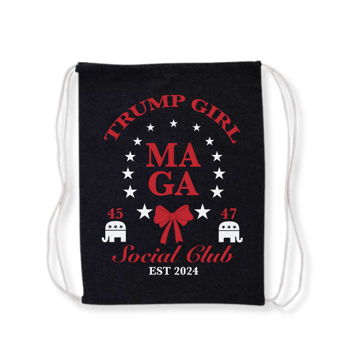 Trump Girl "MAGA Social Club" Drawstring Bag (3 Colors)