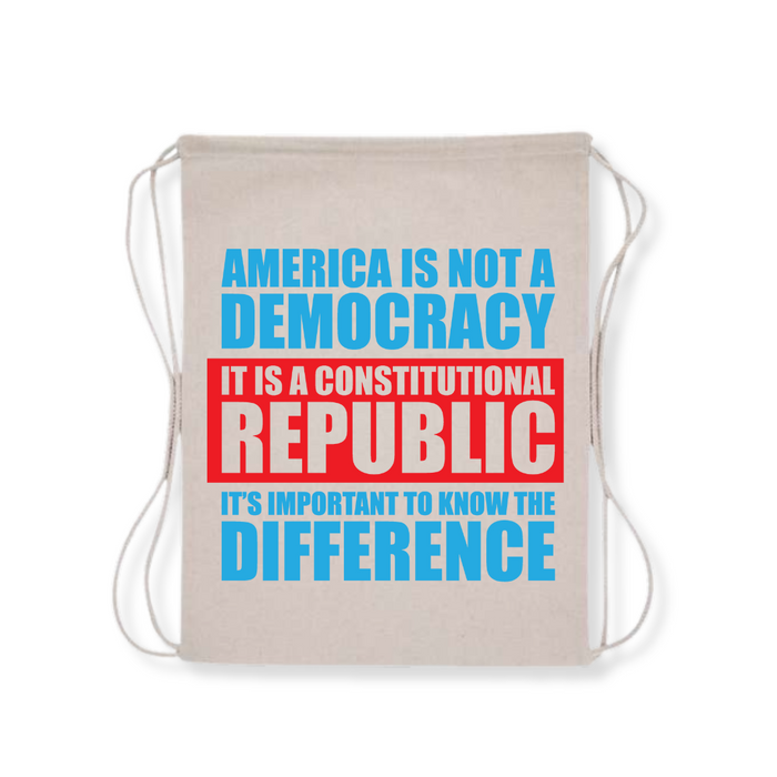 America is Not a Democracy Drawstring Bag (3 Colors)