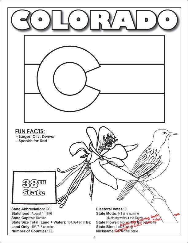 50 United States Coloring Book (8.5"x11") - PatriotDepot.com