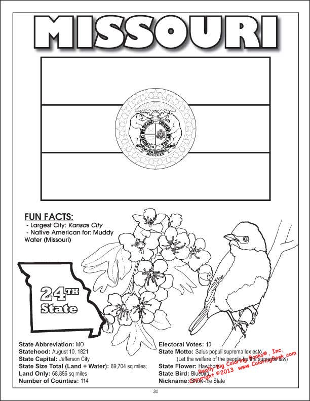 50 United States Coloring Book (8.5"x11") - PatriotDepot.com