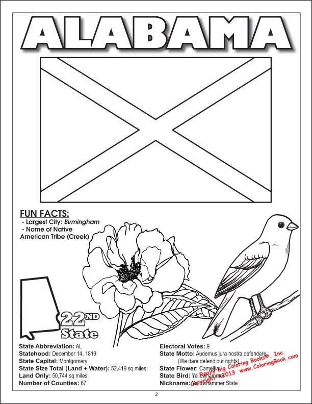 50 United States Coloring Book (8.5"x11") - PatriotDepot.com