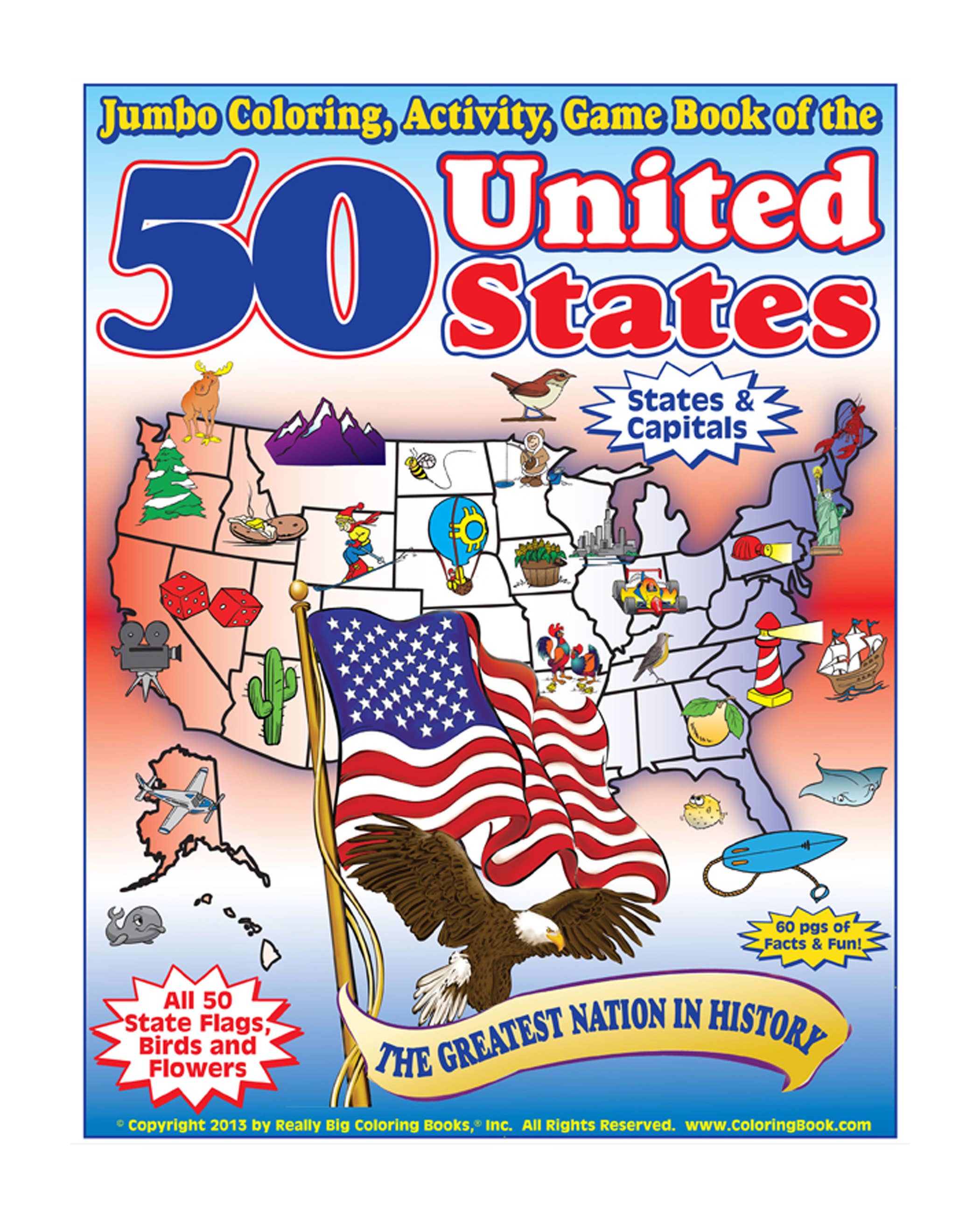 50 United States Coloring Book (8.5"x11") - PatriotDepot.com