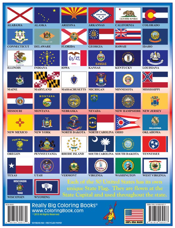 50 United States Coloring Book (8.5"x11") - PatriotDepot.com