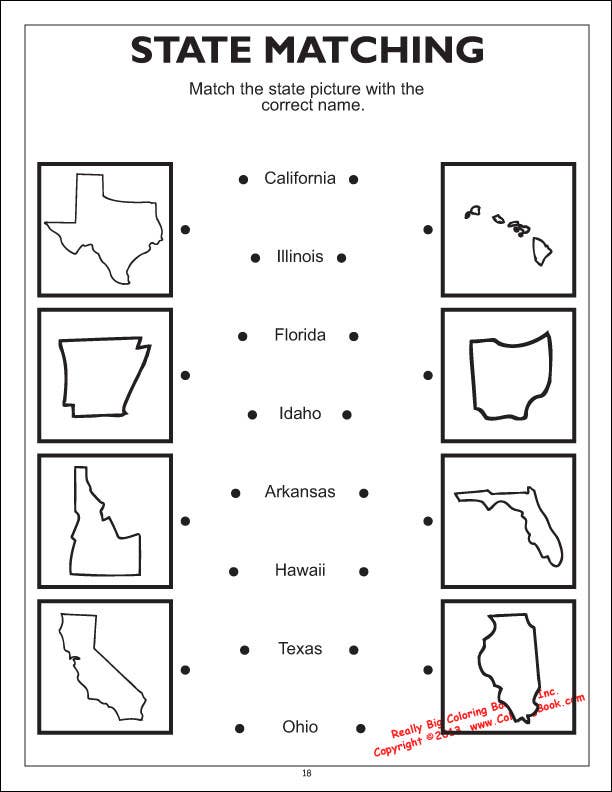 50 United States Coloring Book (8.5"x11") - PatriotDepot.com