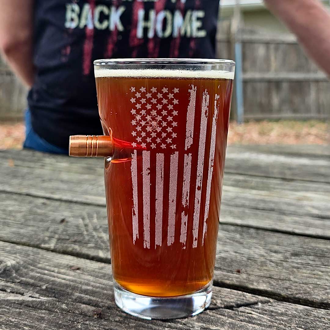 .50BMG Patriotic USA Pint Glass - PatriotDepot.com