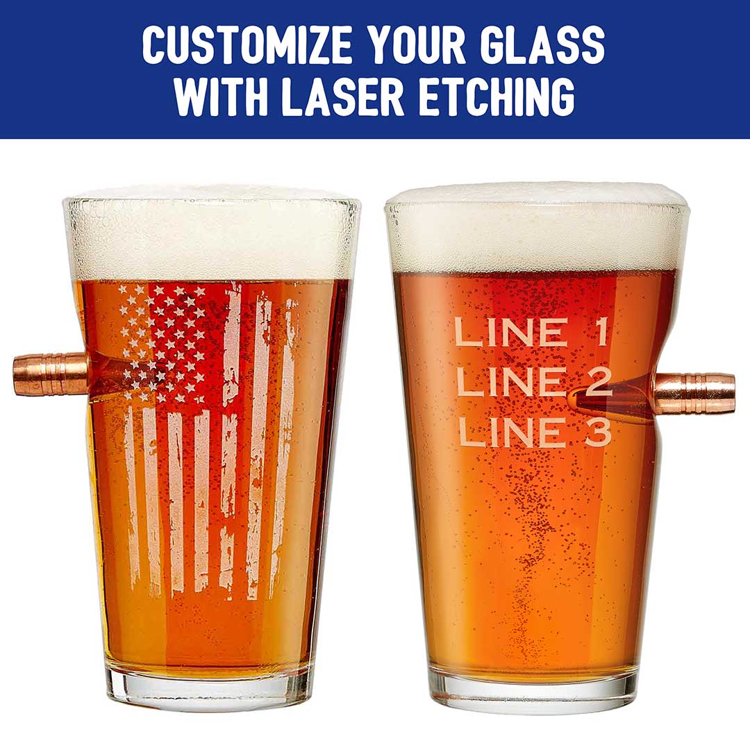 .50BMG Patriotic USA Pint Glass - PatriotDepot.com