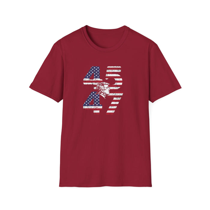 Patriotic Silhouette 45 47 Trump T-Shirt