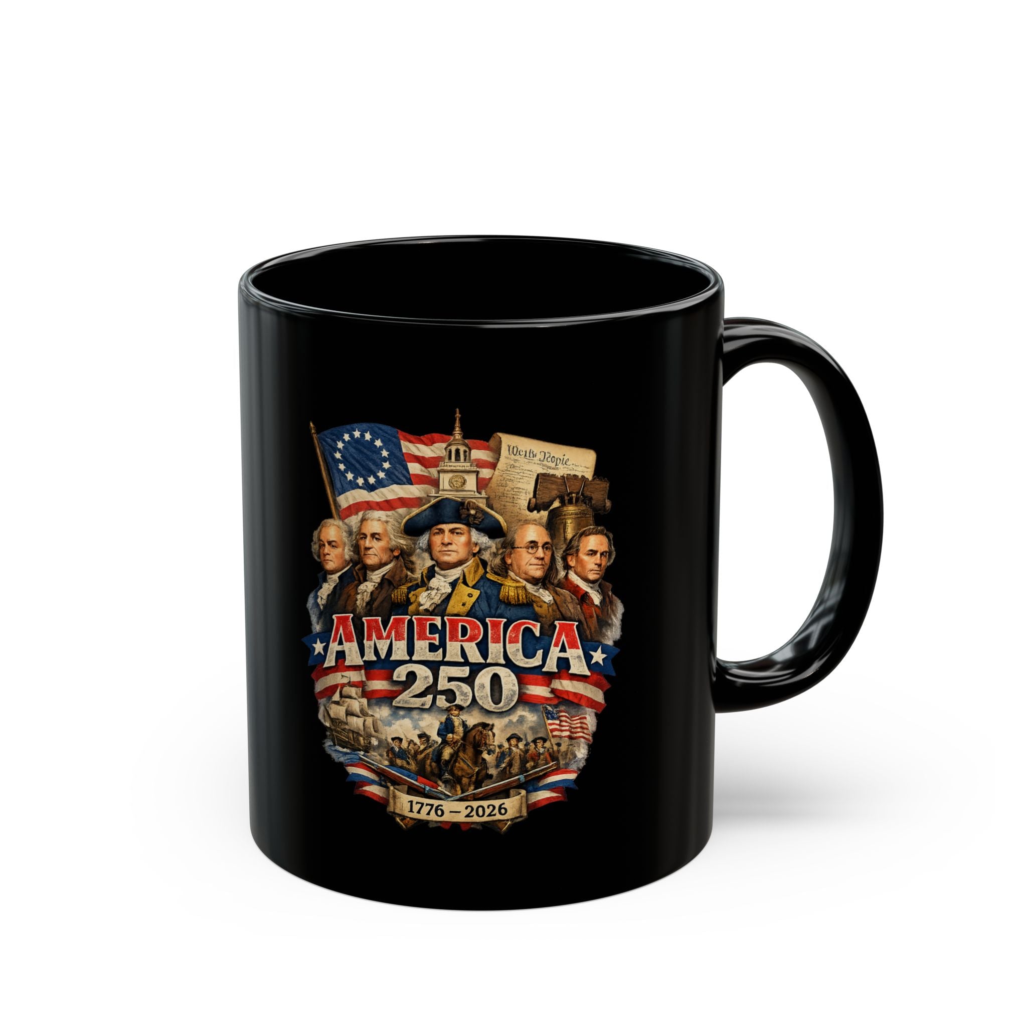 Liberty Forged: America’s 250th Founding Fathers Tribute Mug (2 Sizes)