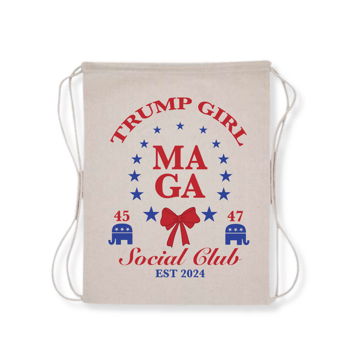 Trump Girl "MAGA Social Club" Drawstring Bag (3 Colors)