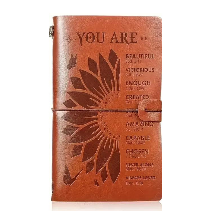 "You Are..." Sunflower Handmade Faux Leather Journal
