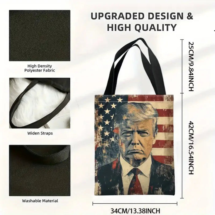 Patriotic Trump Flag Canvas Tote Bag