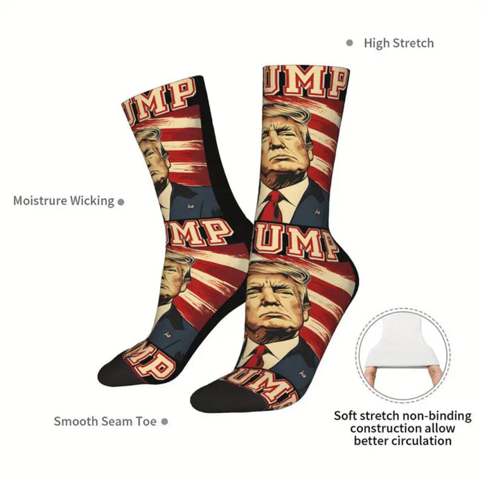 Trump American Flag Knit Socks