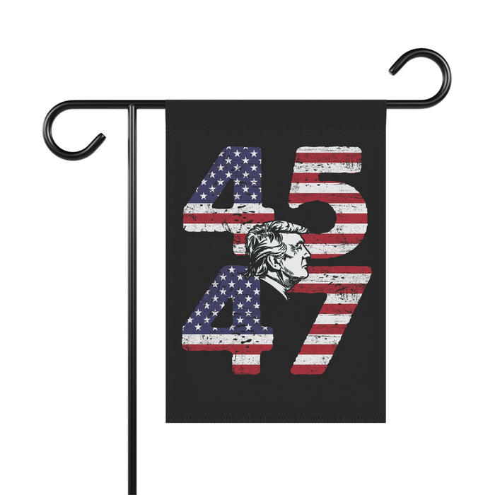 45 47 Patriotic Trump Silhoutte Garden Flag