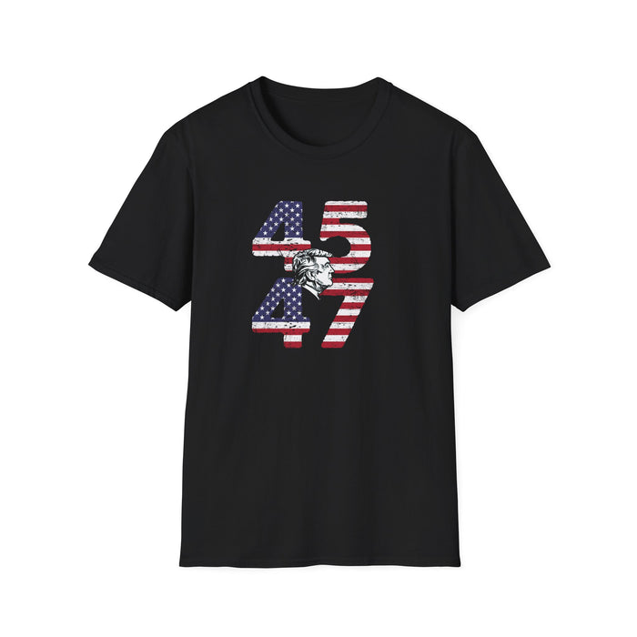 Patriotic Silhouette 45 47 Trump T-Shirt