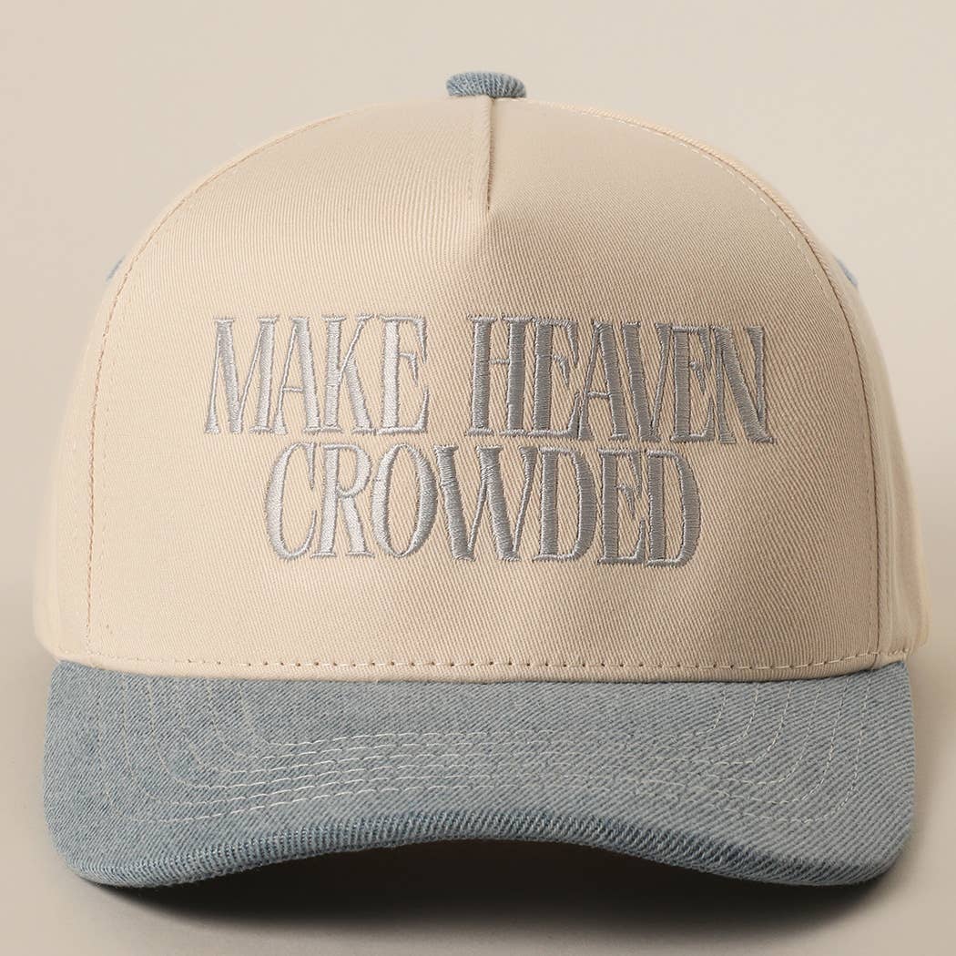 Make Heaven Crowded Premium Embroidered Trucker Hat – Faith Baseball Cap | USA Embroidery