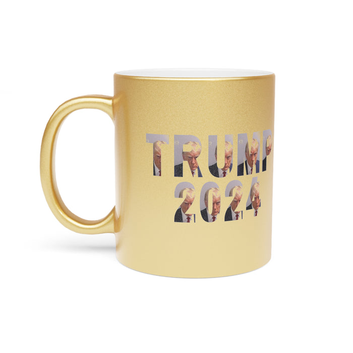 Trump Mugshot Metallic Mug (Silver or Gold)