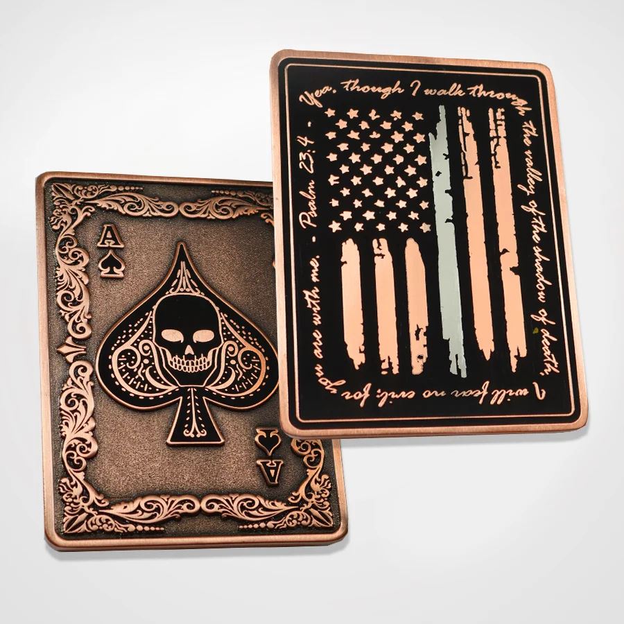 Aces of Faith – Psalm 23:4 American Flag Challenge Coin
