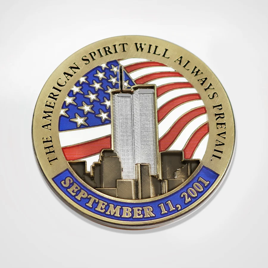 September 11 Memorial Challenge Coin – No Day Shall Erase You From the Memory of Time