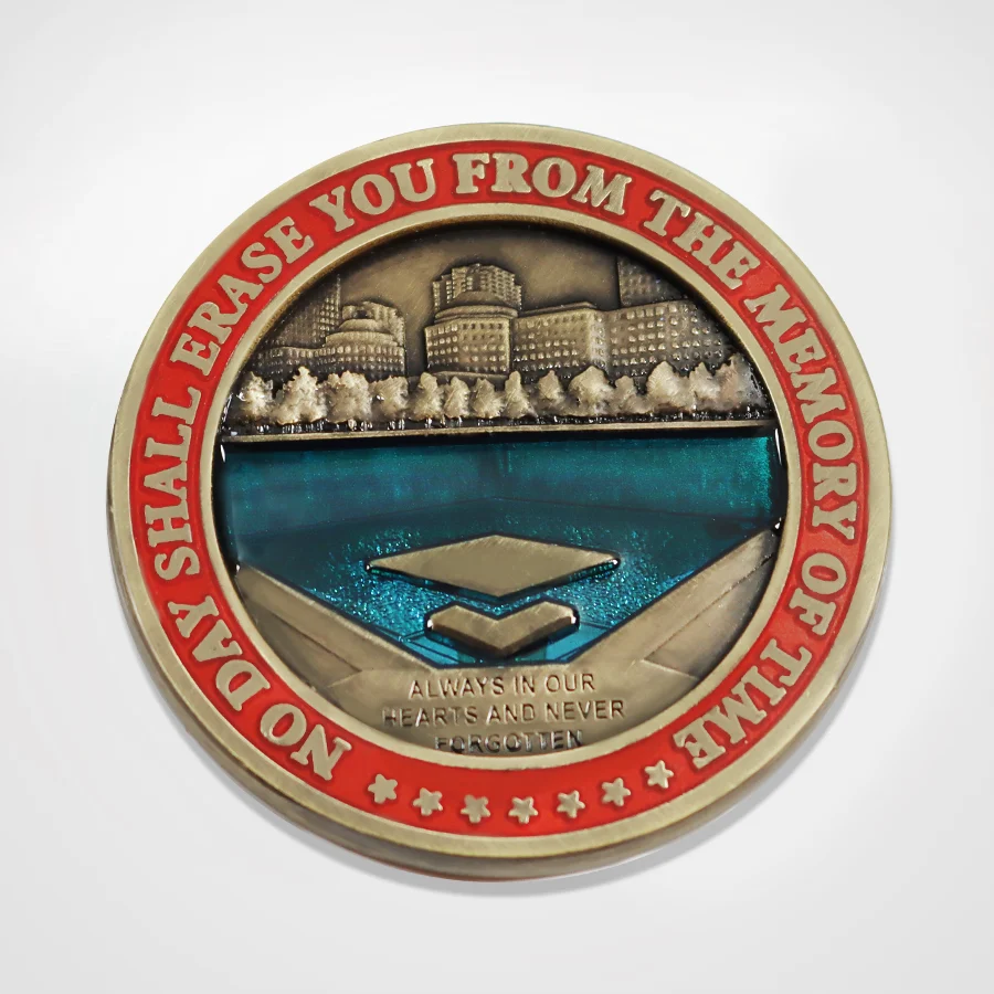 September 11 Memorial Challenge Coin – No Day Shall Erase You From the Memory of Time